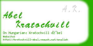 abel kratochvill business card